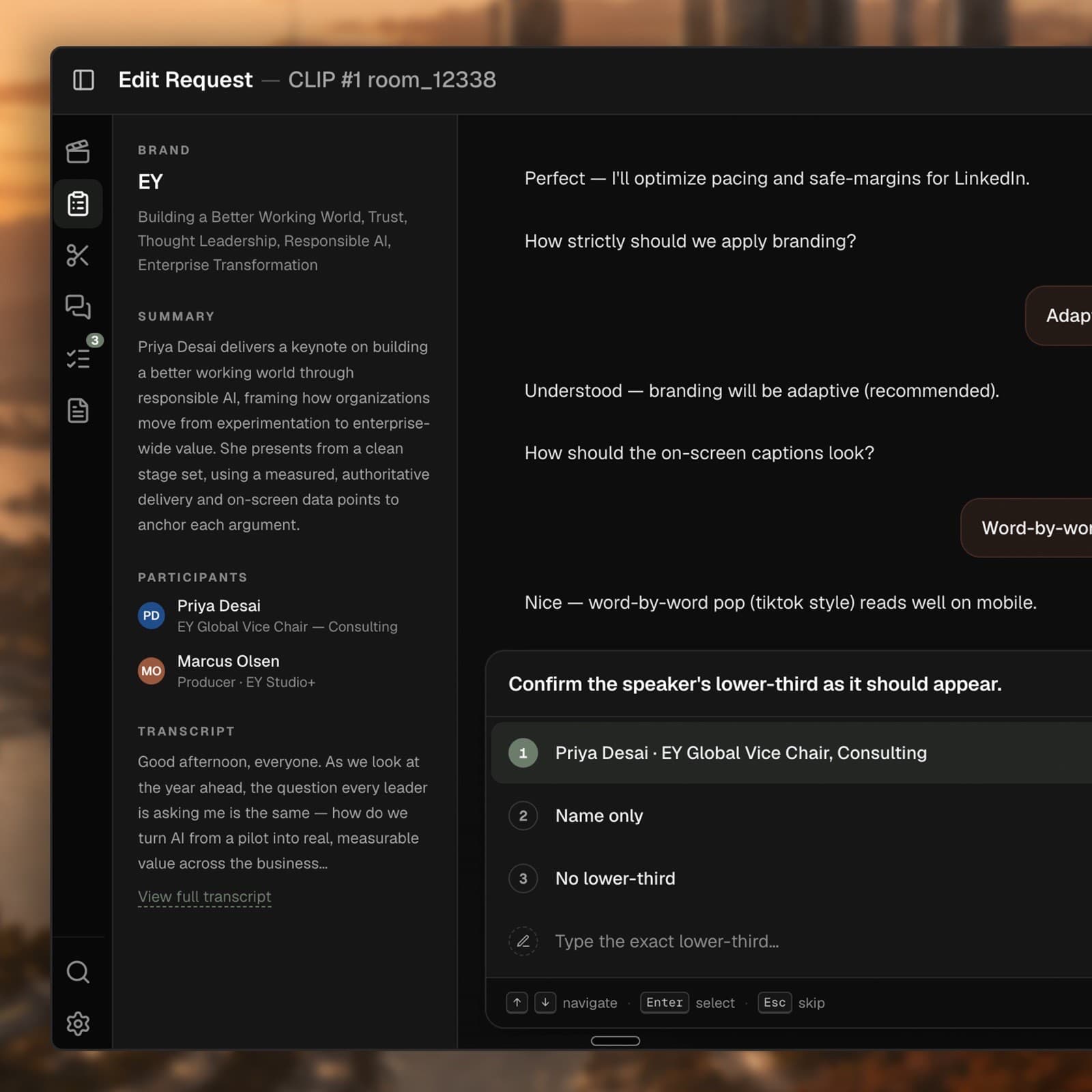 Edit in the MarketScale workspace