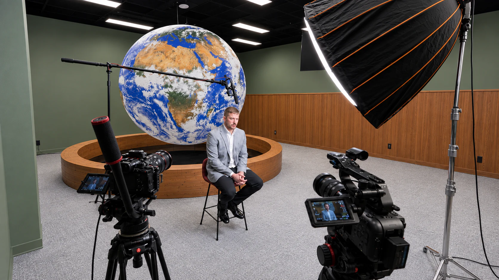 A MarketScale multi-camera studio video production in progress